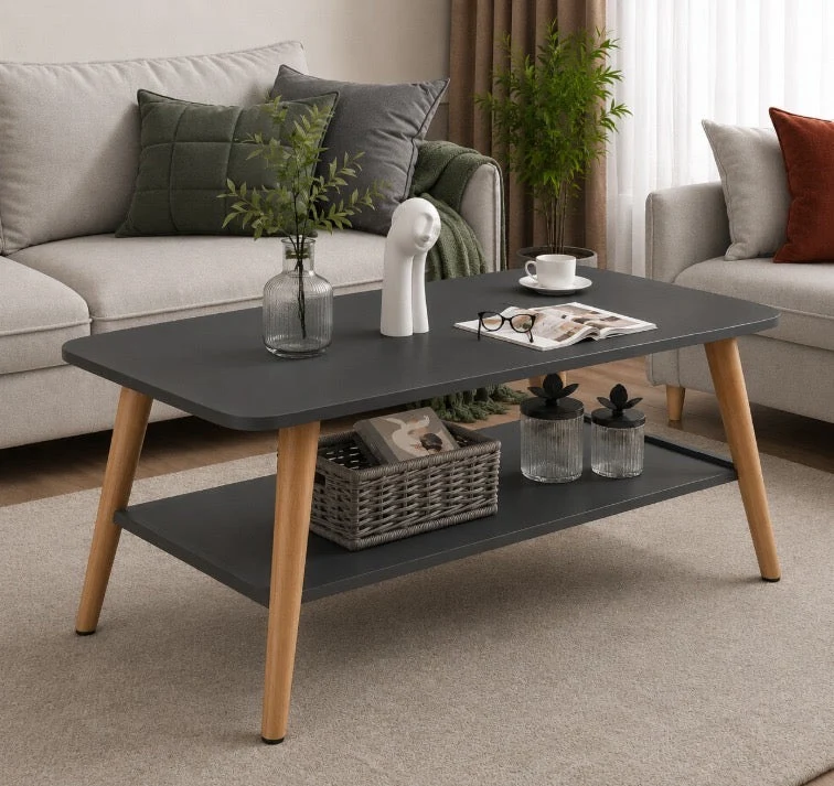 TUIS S3, Table Basse Gris Anthracite, (80x50x45) cm