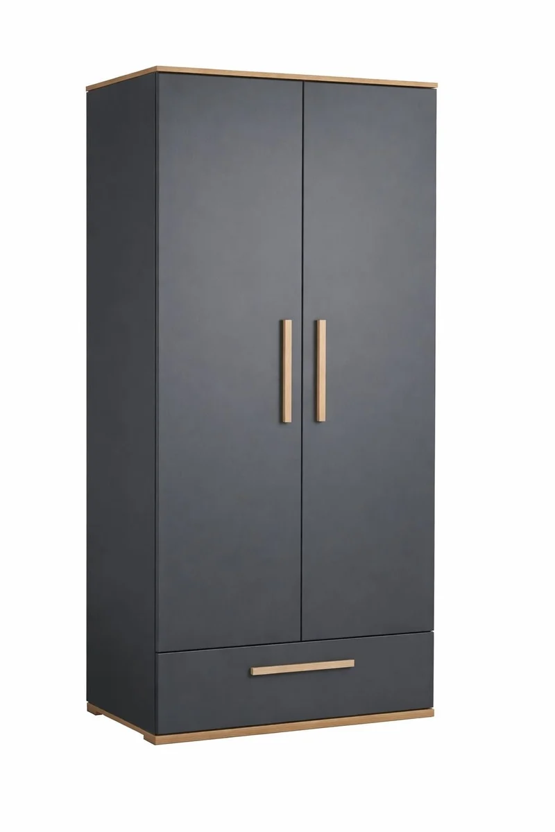 NIPTON - Gris Anthracite - ARMOIRE - 190x80x40 cm
