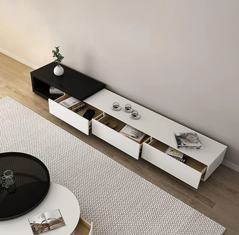 Meuble TV VINTAGE moderne rétractable en bois