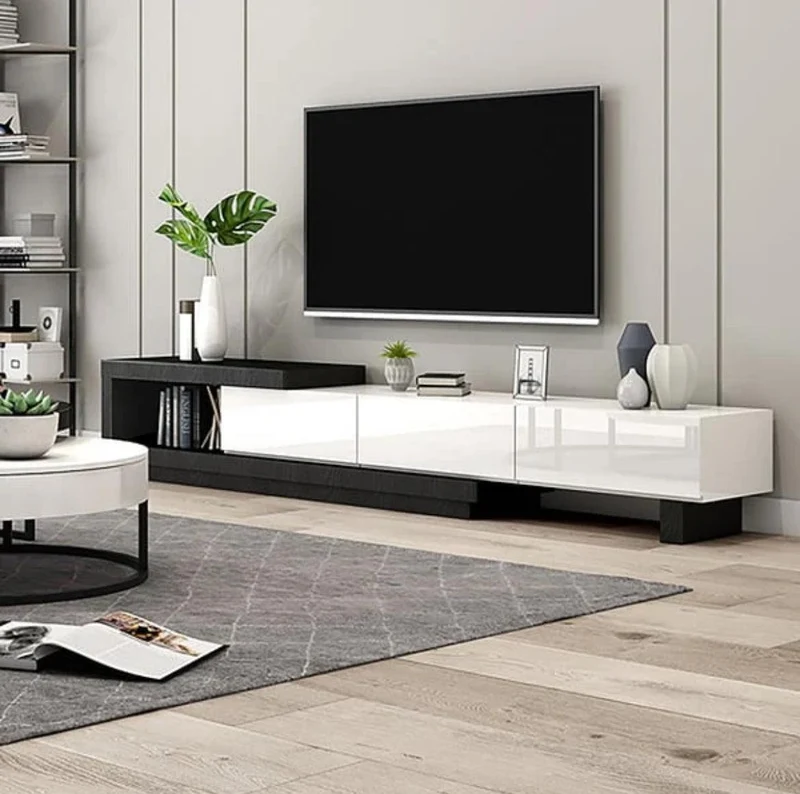Meuble TV VINTAGE moderne rétractable en bois
