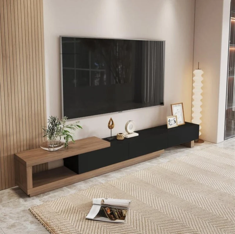 Meuble TV VINTAGE moderne rétractable en bois