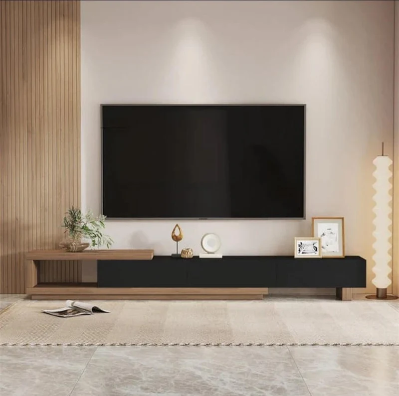 Meuble TV VINTAGE moderne rétractable en bois