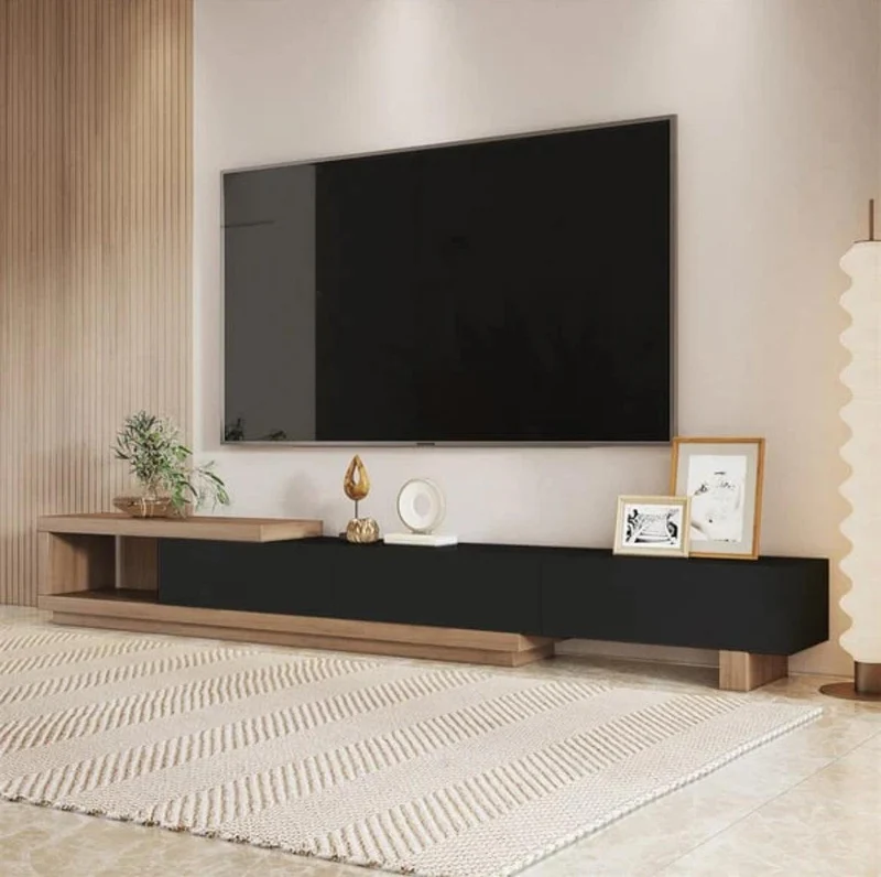 Meuble TV VINTAGE moderne rétractable en bois