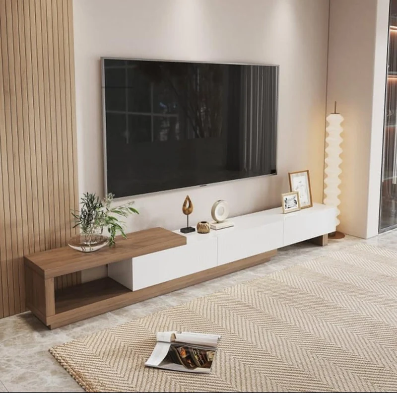Meuble TV VINTAGE moderne rétractable en bois