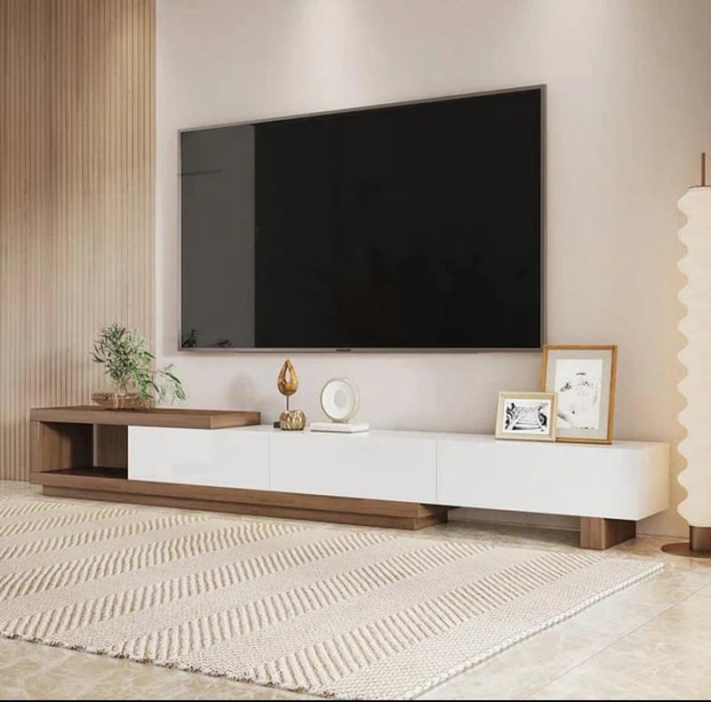 Meuble TV VINTAGE moderne rétractable en bois