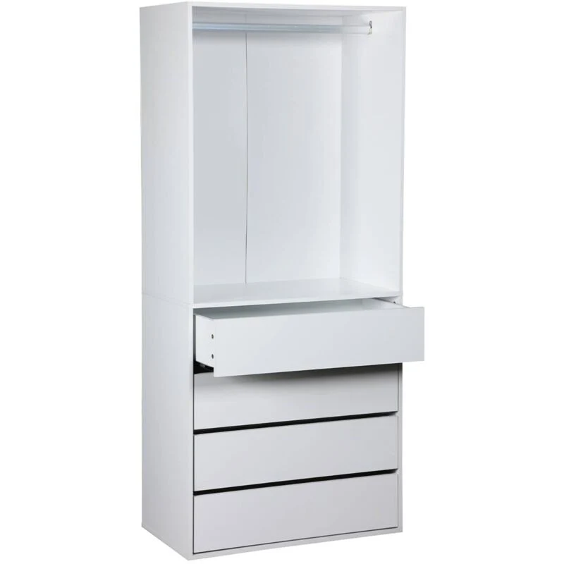 Armoire Vinci Chêne avec 4 tiroirs et 1 penderie naturel