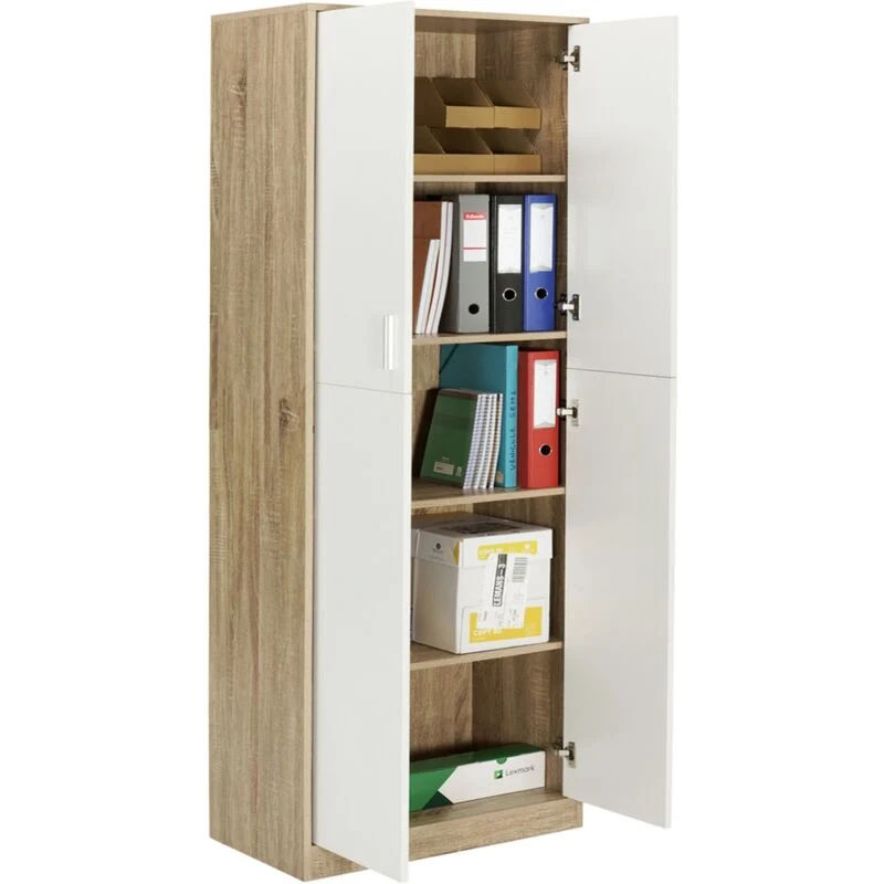 Armoire Viva Chêne et Blanc - 190cm