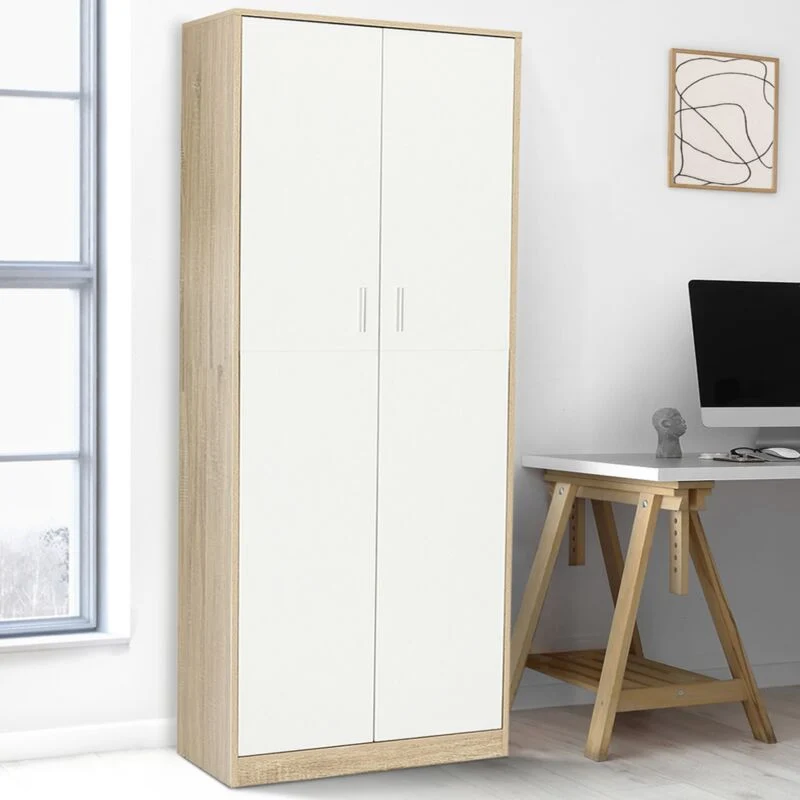 Armoire Viva Chêne et Blanc - 190cm