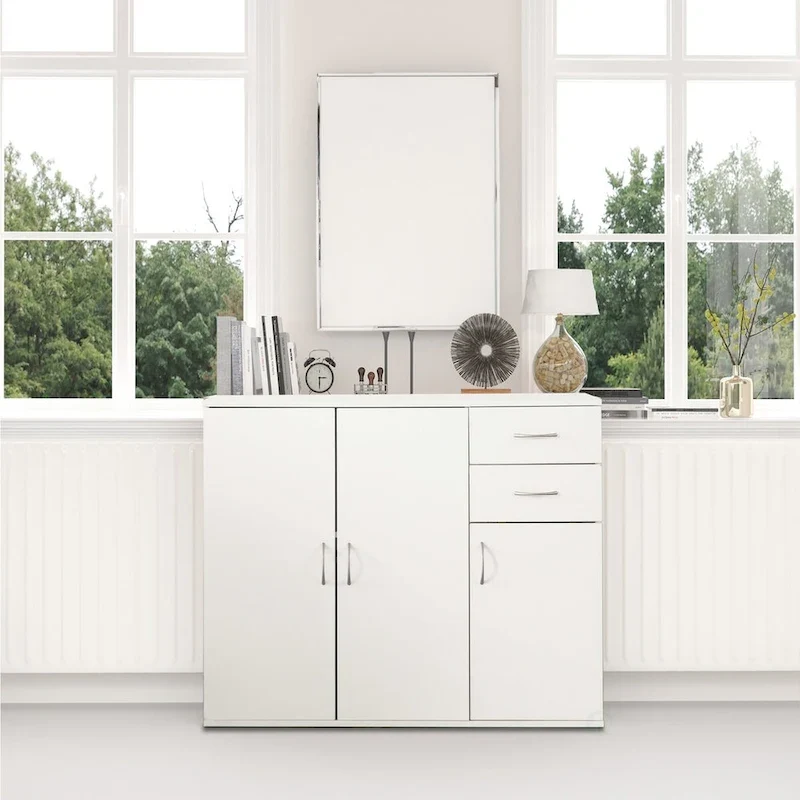 33 Meuble Buffet Vaisselier avec Rangement, Plateau Spacieux, Grands Tiroirs et Étagère Ajustable - Organiseur et Rangement de Cuisine