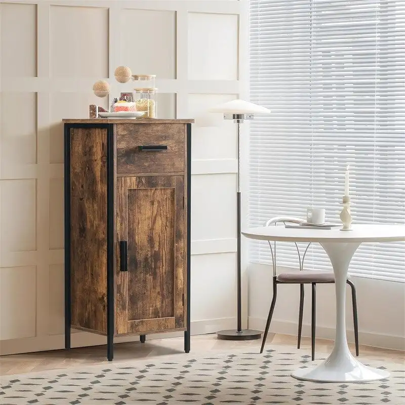Meuble de rangement au sol étroit avec 1 porte et 1 tiroir - 11,8P x 13,8L x 31,5H