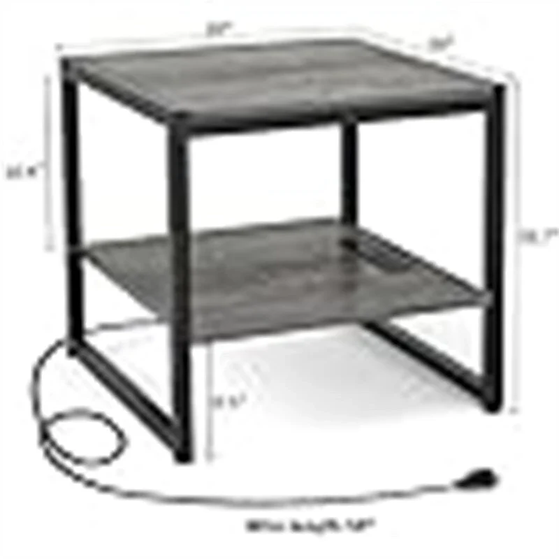 Table d'appoint avec station de recharge - 20P x 20L x 20,7H
