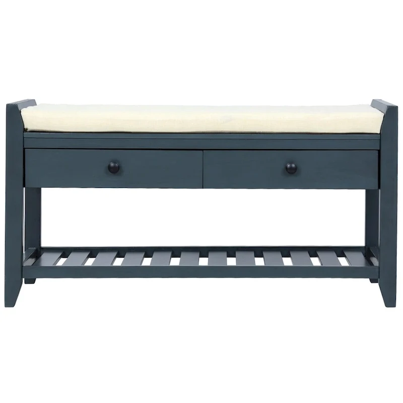 Banc de rangement d'entrée moderne multifonction avec siège rembourré et tiroirs