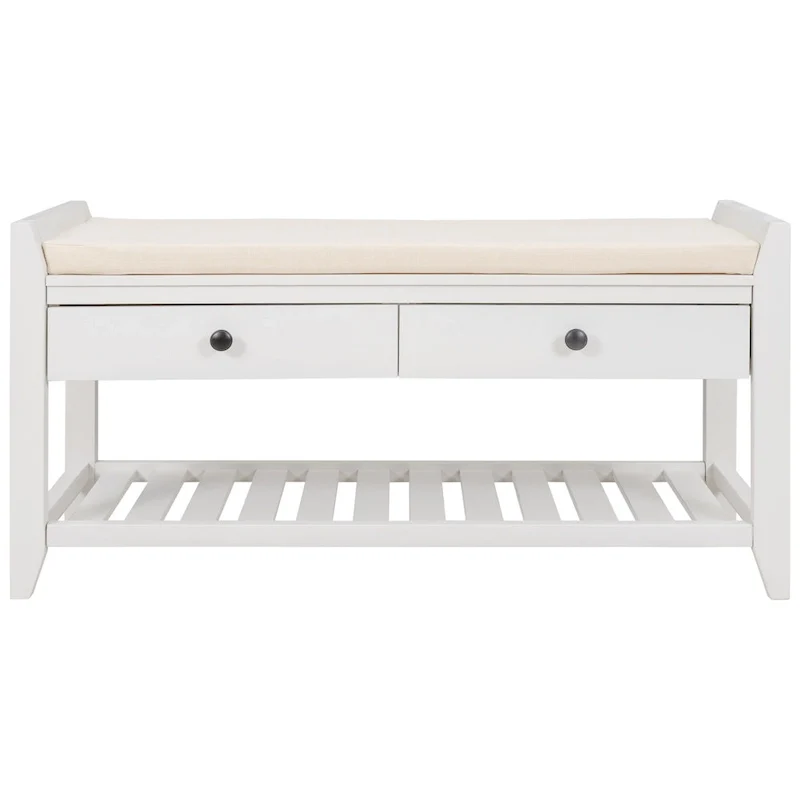 Banc de rangement d'entrée moderne multifonction avec siège rembourré et tiroirs
