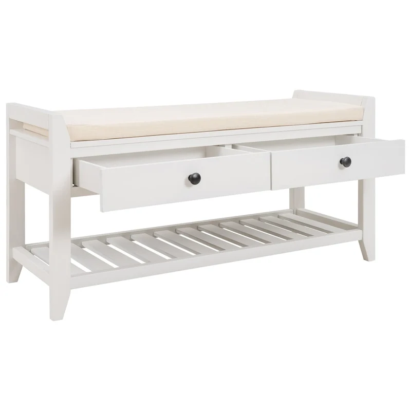 Banc de rangement d'entrée moderne multifonction avec siège rembourré et tiroirs