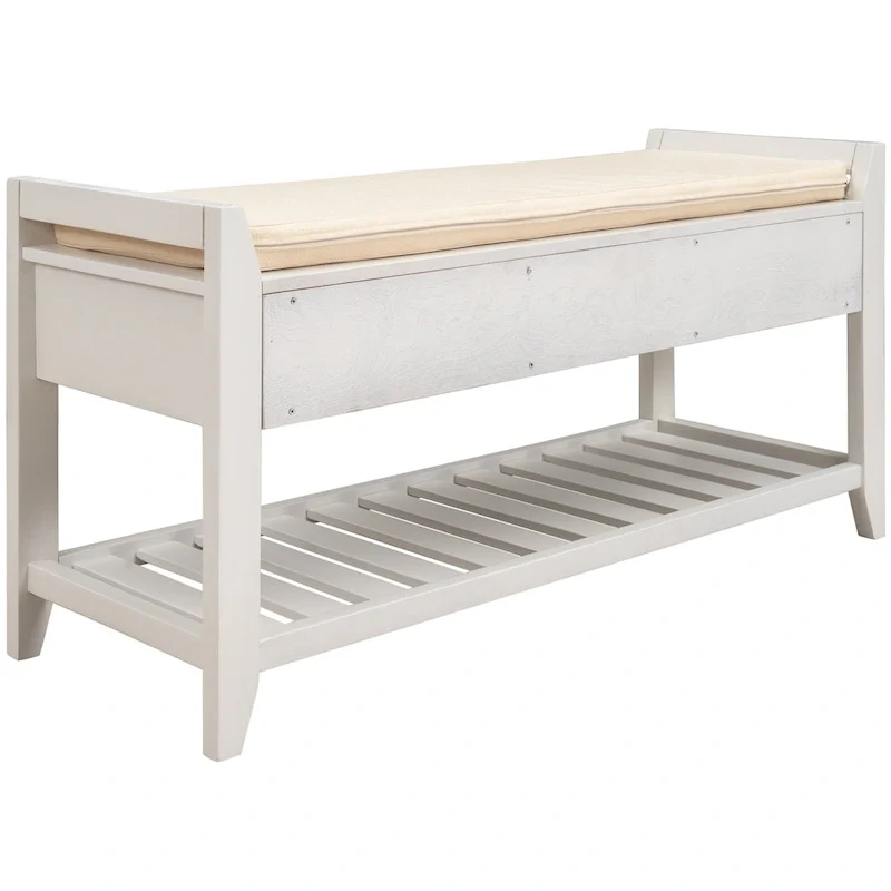 Banc de rangement d'entrée moderne multifonction avec siège rembourré et tiroirs
