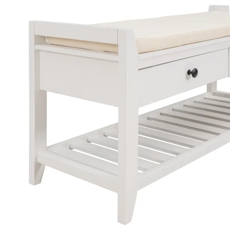 Banc de rangement d'entrée moderne multifonction avec siège rembourré et tiroirs