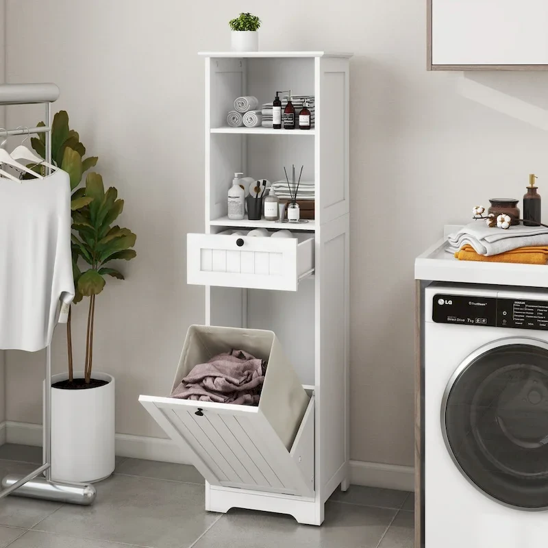 Meuble de tri de linge inclinable à un tiroir
