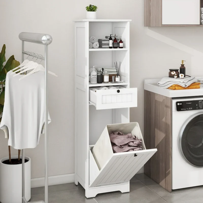 Meuble de tri de linge inclinable à un tiroir