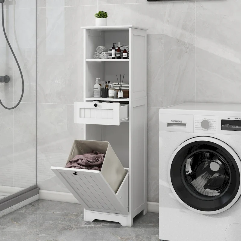 Meuble de tri de linge inclinable à un tiroir