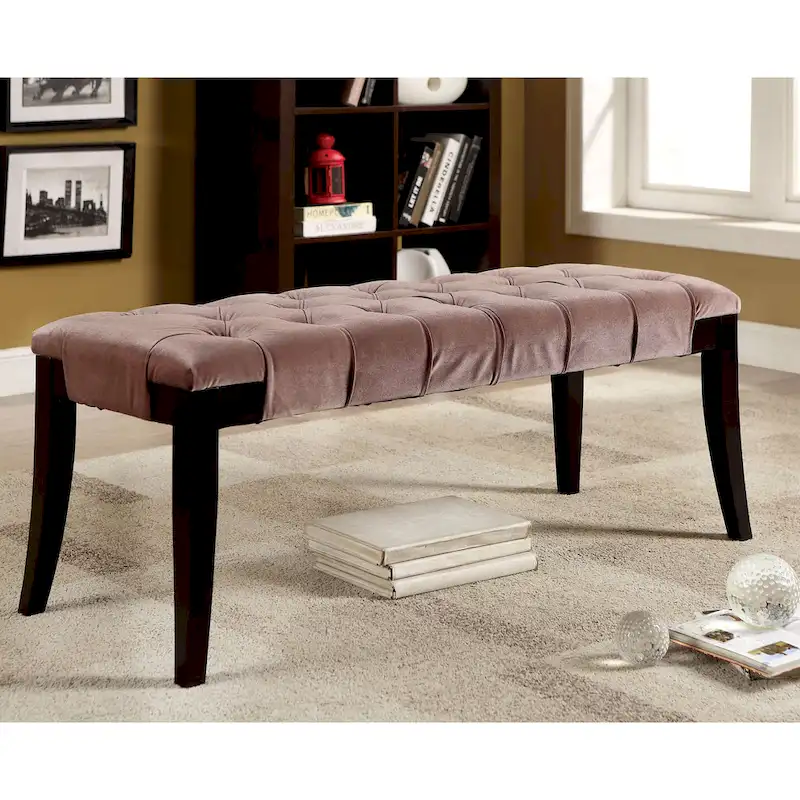 Banc d'appoint capitonné en tissu contemporain