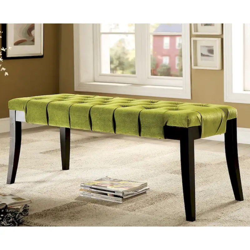 Banc d'appoint capitonné en tissu contemporain