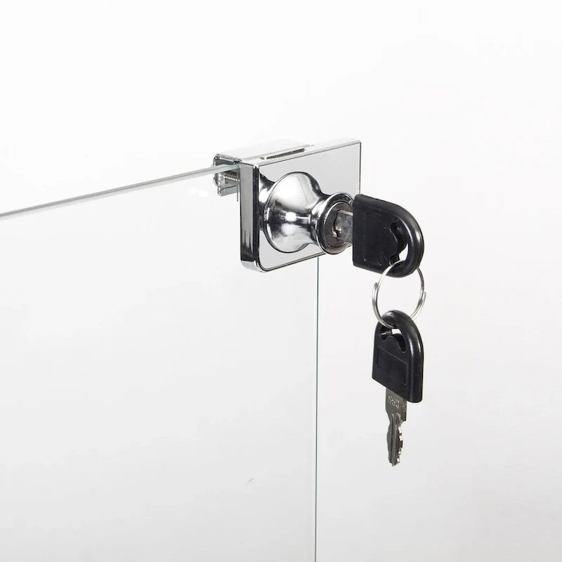 Vitrine à deux portes avec 3 étagères, noire