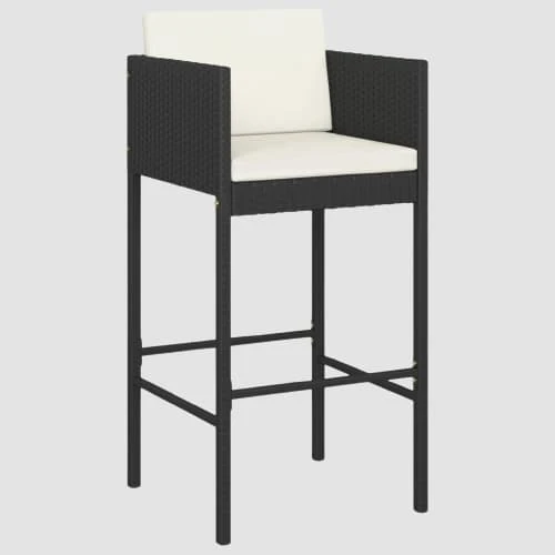 Tabouret de bar extérieur résine tressée gris fonçé (lot de 4)