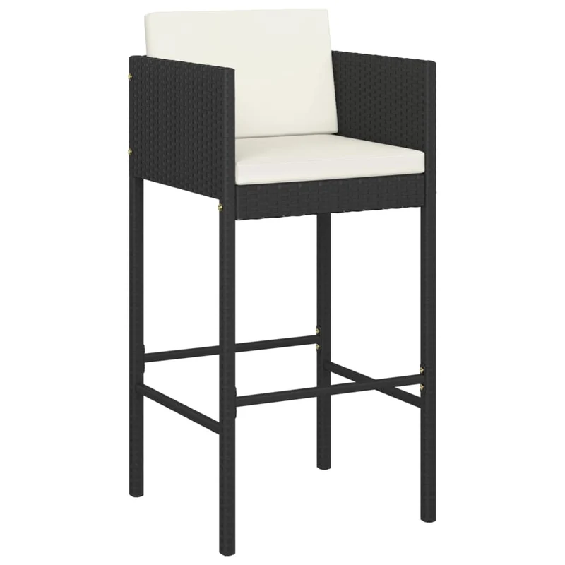 Tabouret de bar extérieur résine tressée gris fonçé (lot de 4)