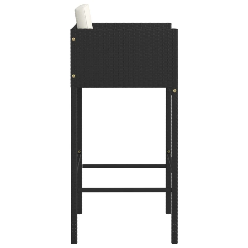 Tabouret de bar extérieur résine tressée gris fonçé (lot de 4)