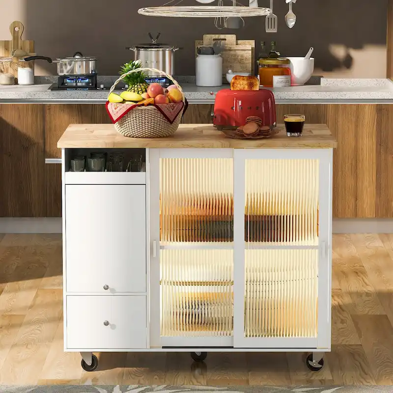 Ilot de cuisine avec abattant et lumière LED