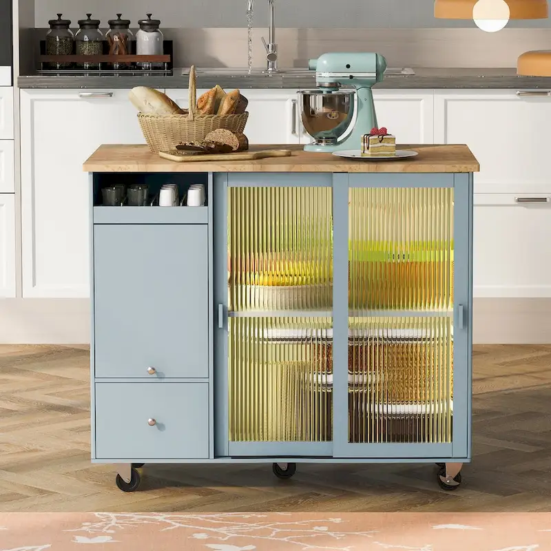 Ilot de cuisine avec abattant et lumière LED