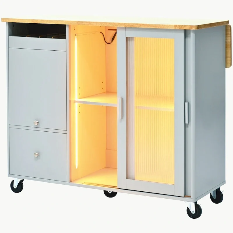 Ilot de cuisine avec abattant et lumière LED