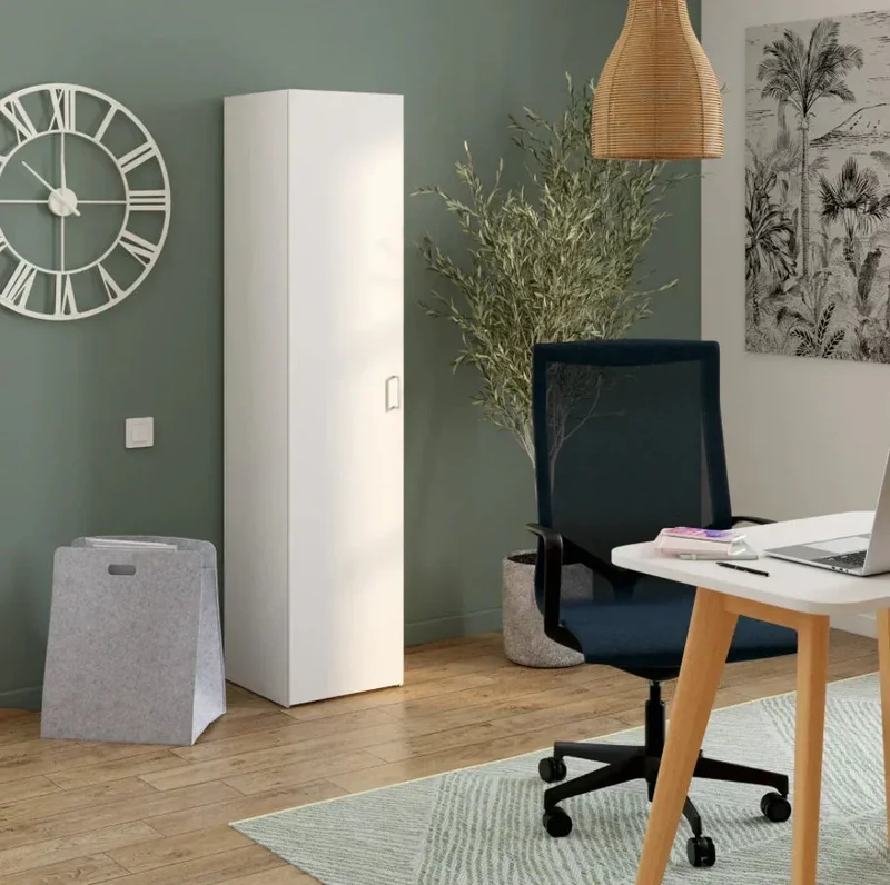 Armoire ANDRUP Blanc - 176 cm - avec 1 porte Blanc