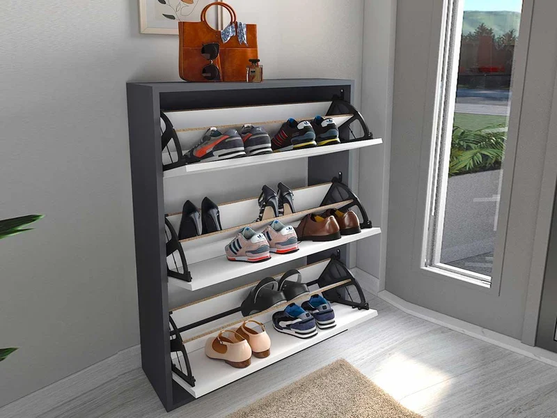 Meuble à chaussures DAYF Gris et Blanc