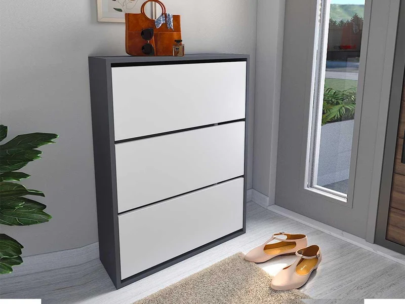 Meuble à chaussures DAYF Gris et Blanc