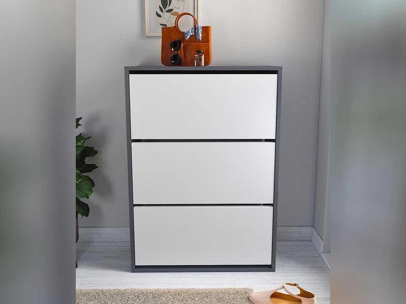 Meuble à chaussures DAYF Gris et Blanc