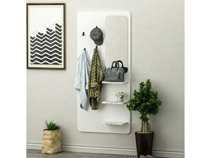 Porte-manteau Buket Blanc-Marbre Blanc