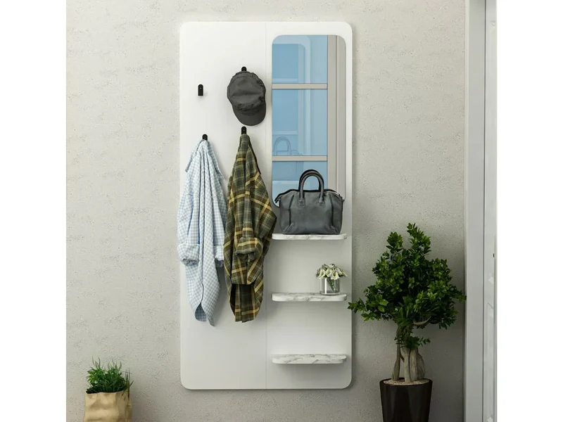 Porte-manteau Buket Blanc-Marbre Blanc