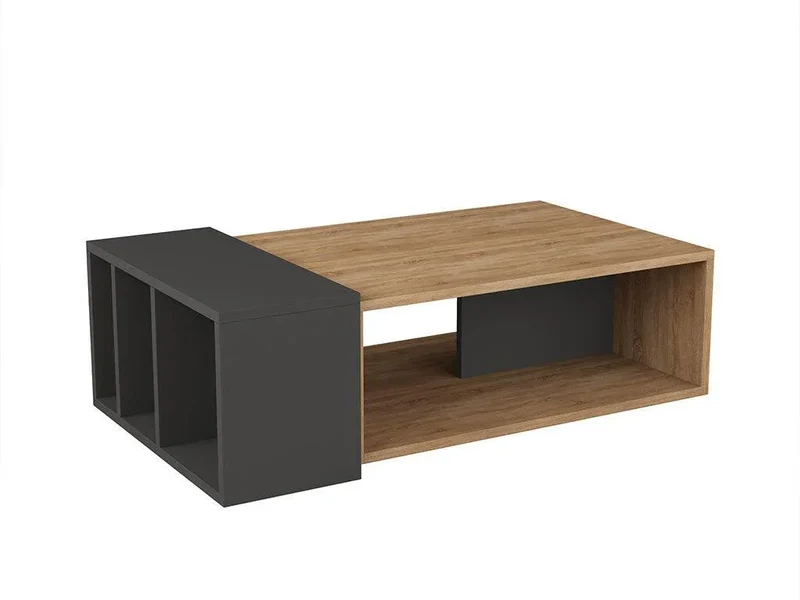 Table Basse pour séjour ANITA - Chêne et Gris Anthracite