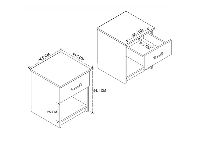 Table de chevet SERNE - 44x44x54 cm