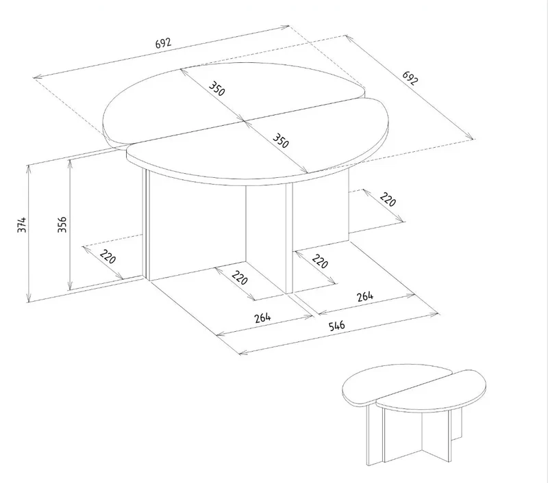 Table basse Parthea