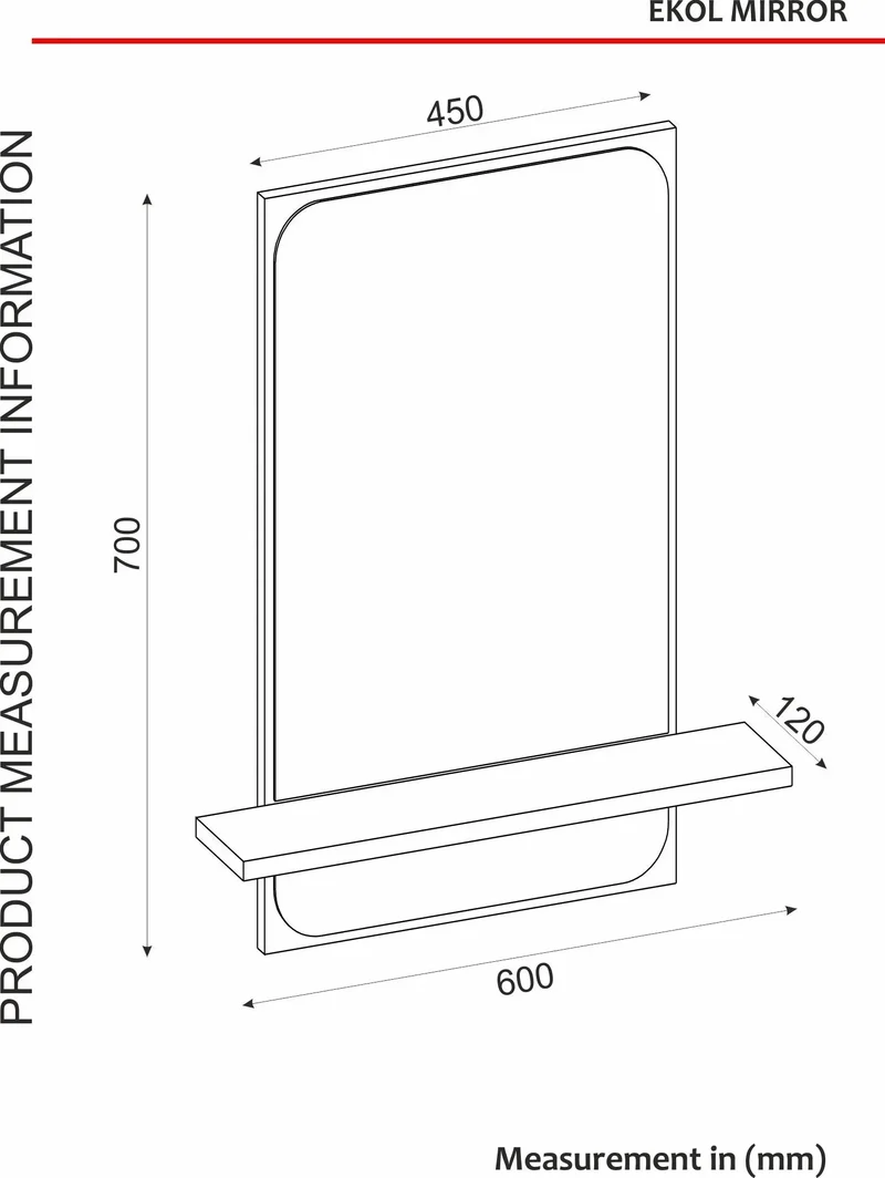 Miroir Ekol avec cadre en bois