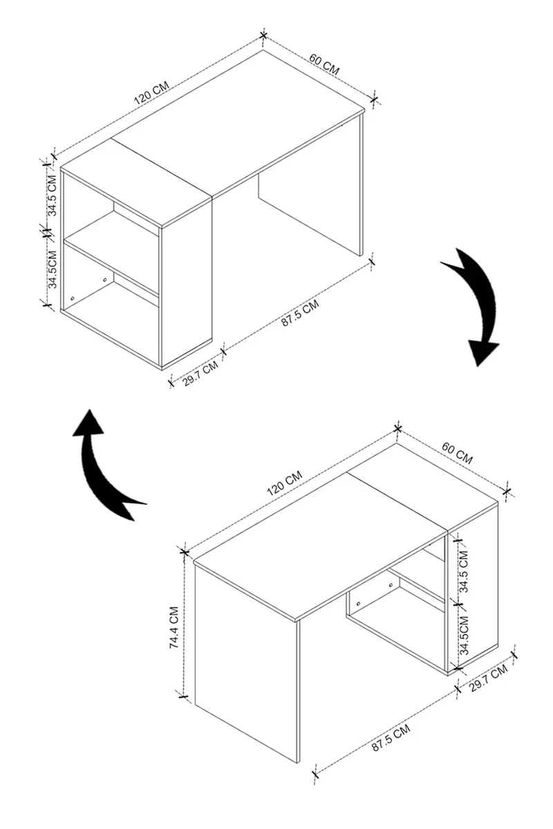 Bureau avec rangement SMYRNA Blanc