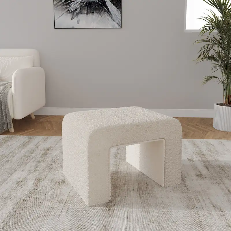 26 bancs modernes rembourrés en velours ou bouclette avec siège en mousse matelassée pour salon, chambre, bureau à domicile