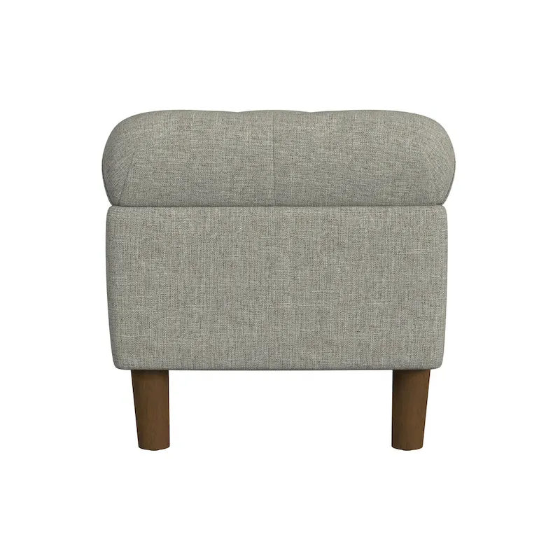 Banc de rangement capitonné avec pieds en bois
