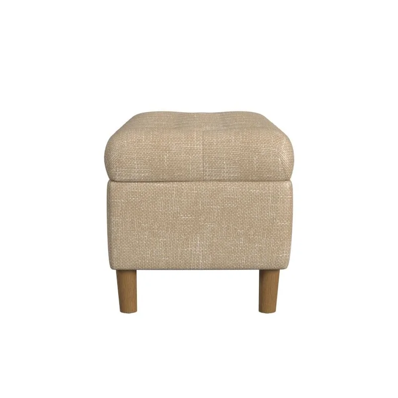 Banc de rangement capitonné avec pieds en bois