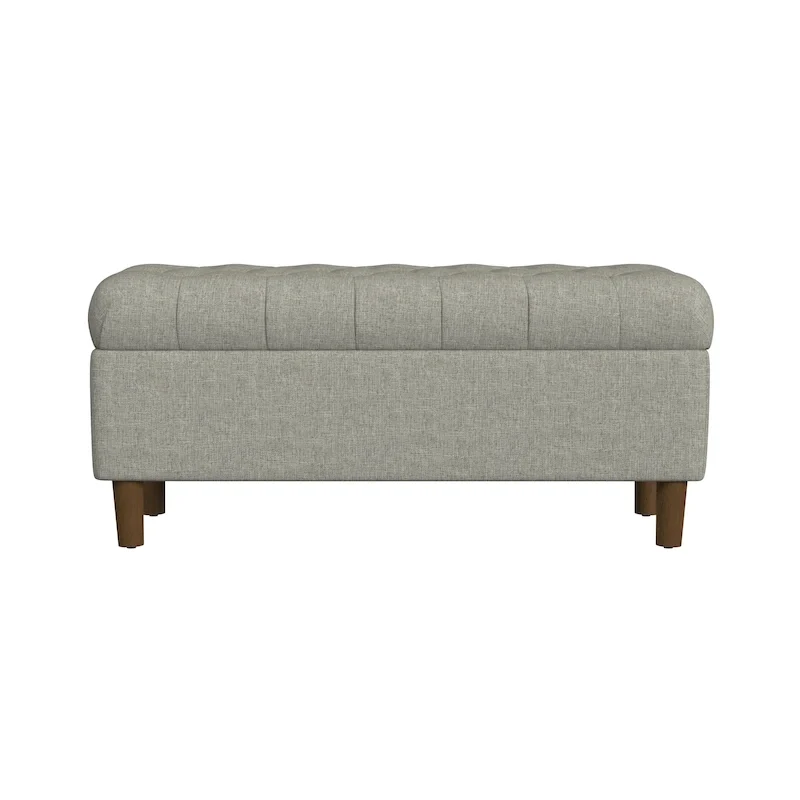 Banc de rangement capitonné avec pieds en bois