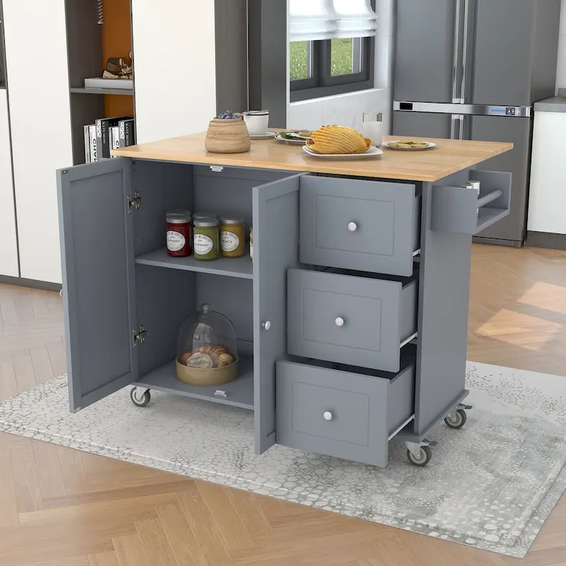 Dessertes de cuisine multifonctionnelles avec porte-épices et étagères réglables