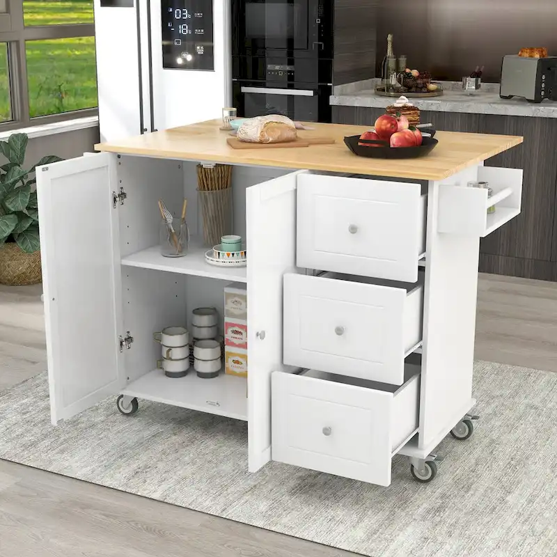 Dessertes de cuisine multifonctionnelles avec porte-épices et étagères réglables