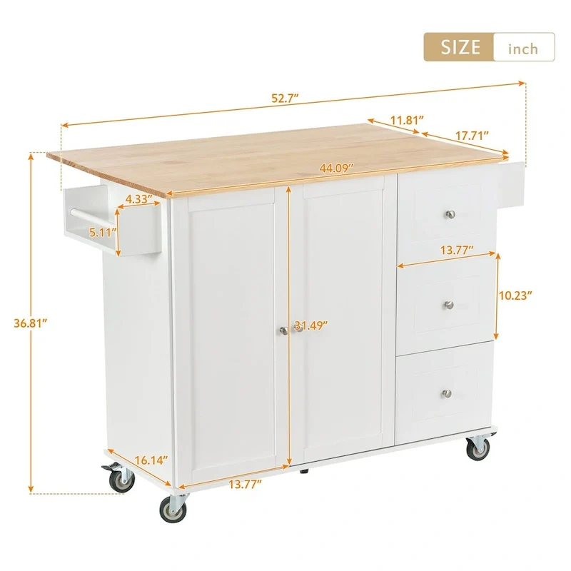 Dessertes de cuisine multifonctionnelles avec porte-épices et étagères réglables